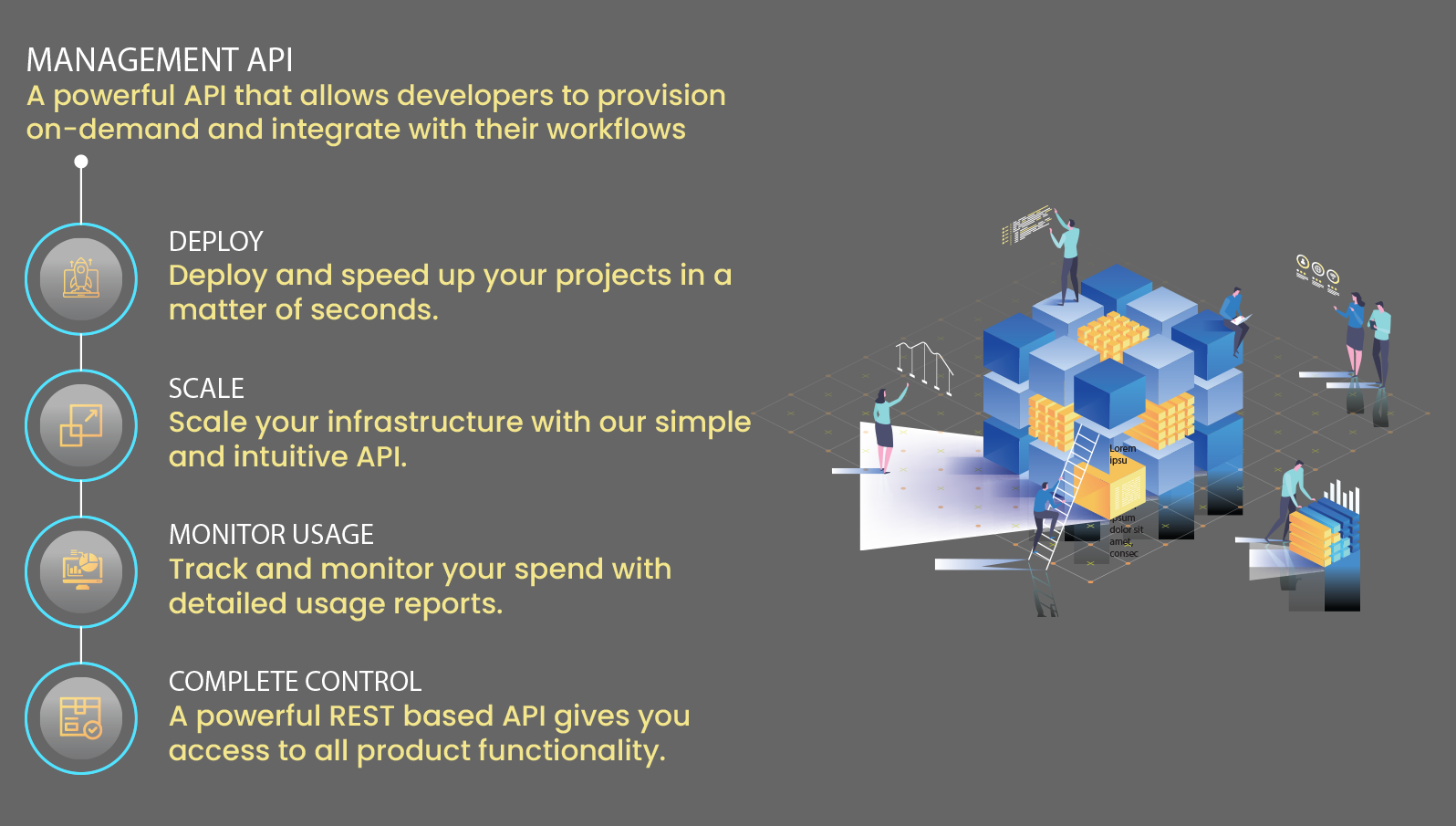 iSpeedHost Web Services provides a powerful API for developers to control your virtual servers.